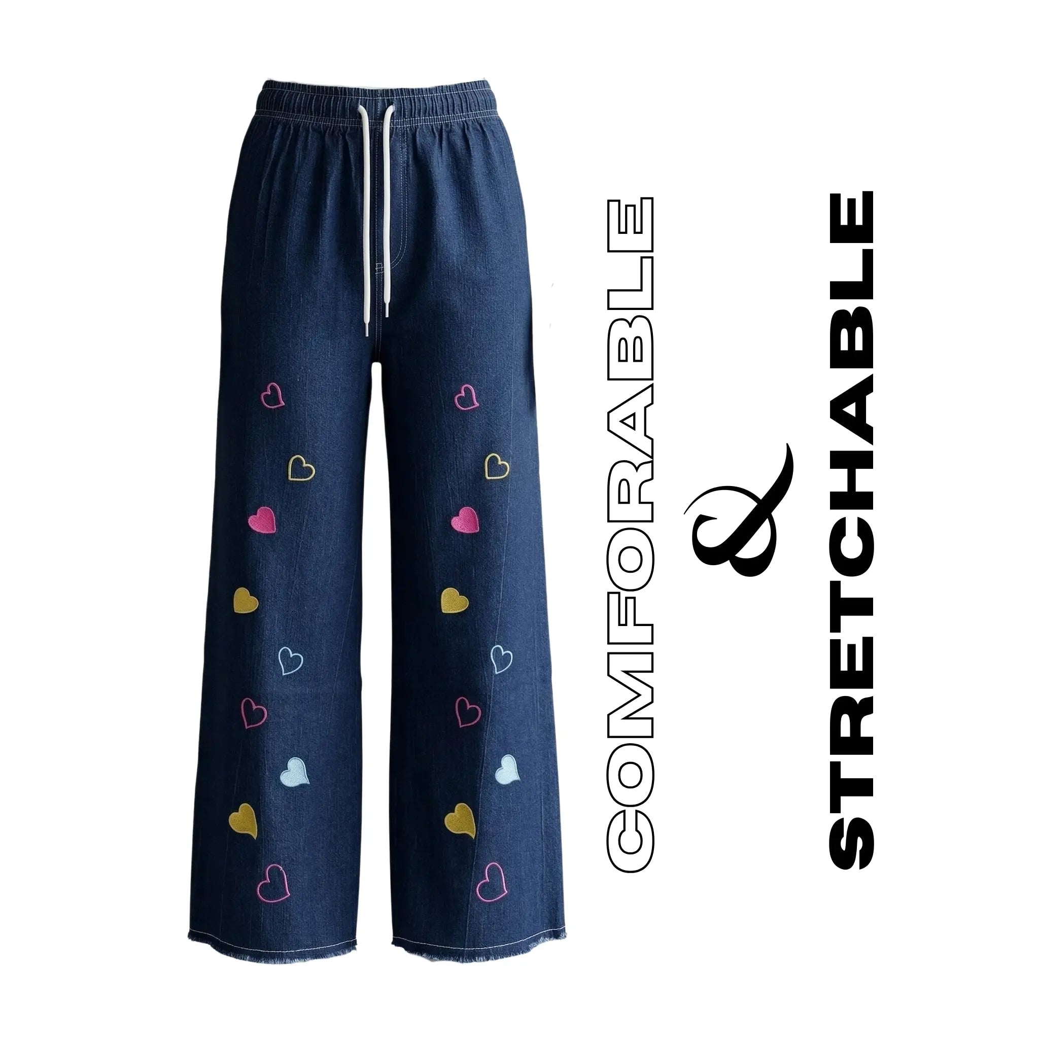 HeartPop Denim Lounge Pants | Comfortable & Stretchable ABHSILA