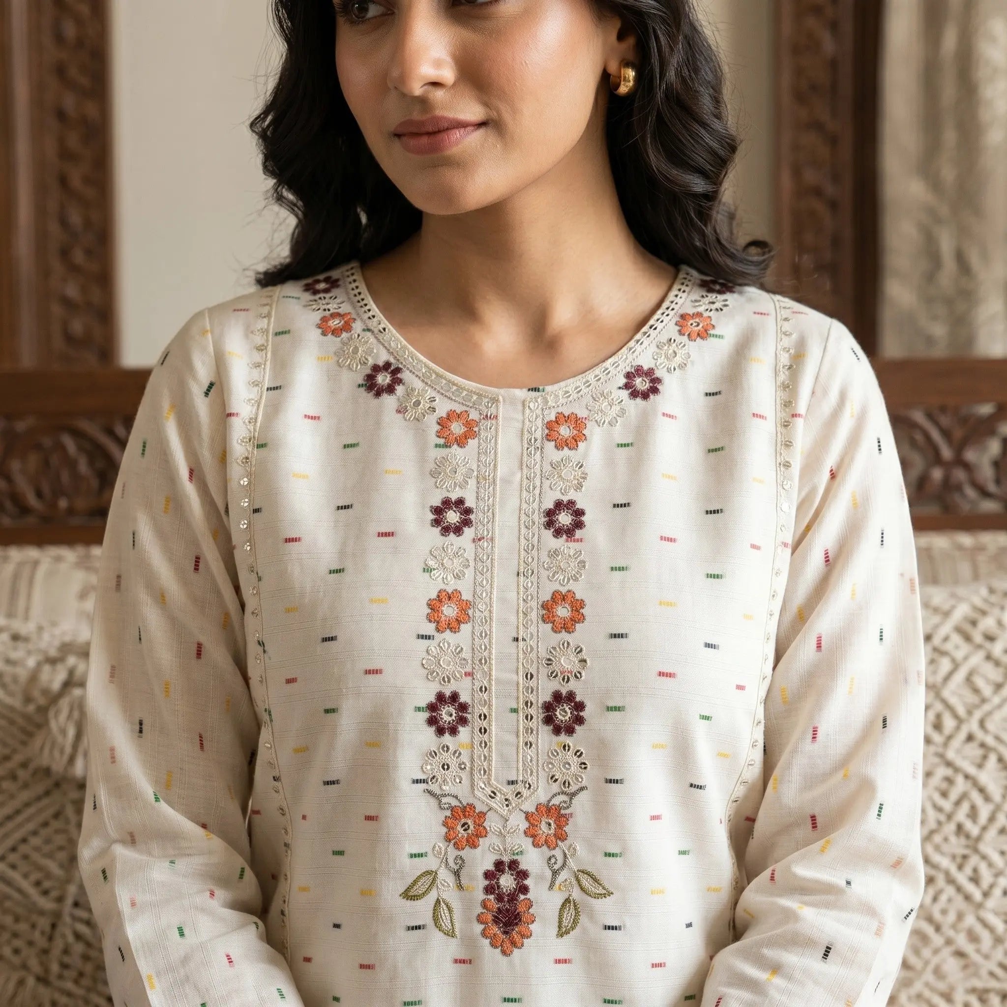 The Embroidered Bloom Set | 3 Piece Suit | Ready To Wear ABHSILA