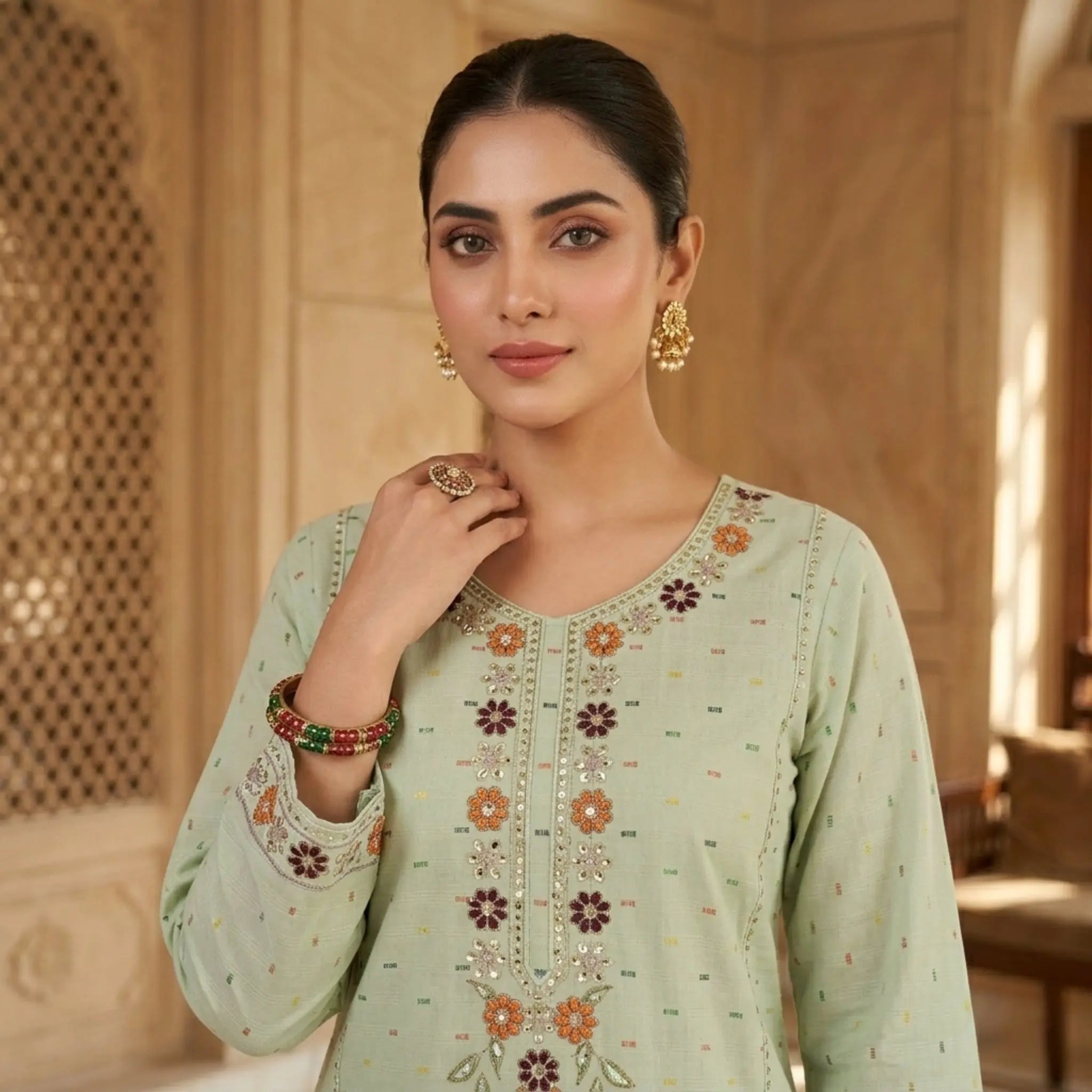 The Embroidered Bloom Set | 3 Piece Suit | Ready To Wear ABHSILA